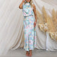 Love In The Garden Floral Halter Neck Elastic Waist Maxi Dress