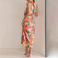 Love In The Garden Floral Halter Neck Elastic Waist Maxi Dress