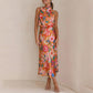 Love In The Garden Floral Halter Neck Elastic Waist Maxi Dress