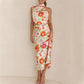 Love In The Garden Floral Halter Neck Elastic Waist Maxi Dress