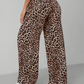 🐆 Bold Yet Effortless | Women’s Leopard Print Straight-Leg Wide Pants