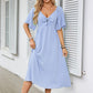 Bowknot V-Neck Pleated Long Dress