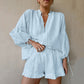 Women's Breathable Elegant Loose-Fit Puff Sleeve 2-Piece Set