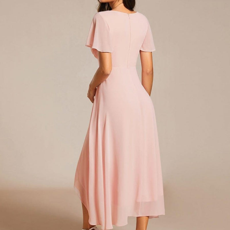 💗Summer Specials💗Women's Elegant V-Neck Ruffled Short Sleeve Dress