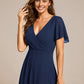 💗Summer Specials💗Women's Elegant V-Neck Ruffled Short Sleeve Dress