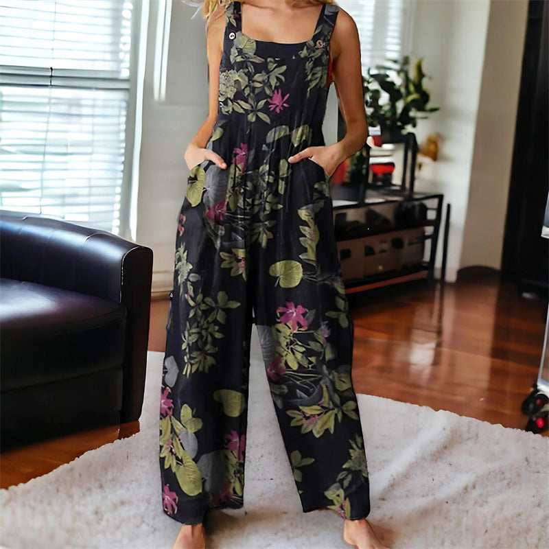🌼 Flowy, Fun & Totally You! Women’s Printed Wide-Leg Overalls