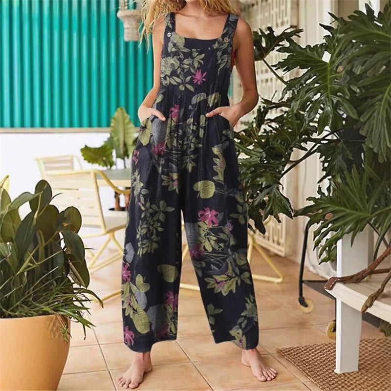 🌼 Flowy, Fun & Totally You! Women’s Printed Wide-Leg Overalls