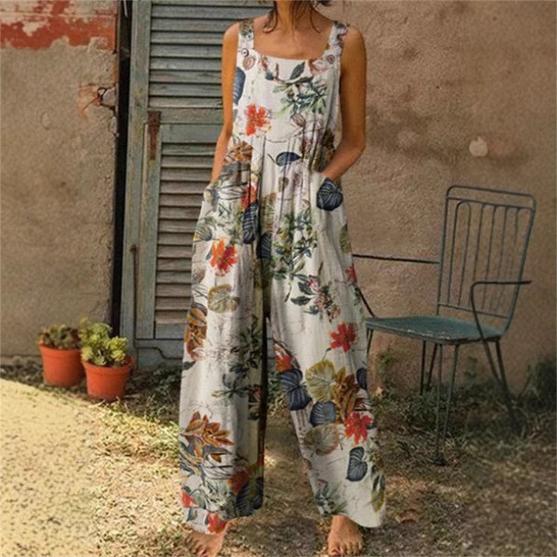 🌼 Flowy, Fun & Totally You! Women’s Printed Wide-Leg Overalls