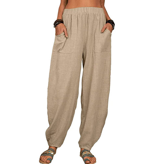 👚 Wide-leg linen and cotton pants for women
