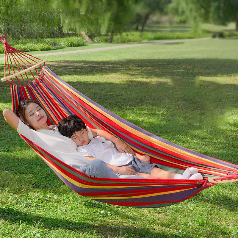 🔥Limited-time offer-Reinforced & Multi-Person Striped Hammock