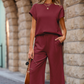 🎉Summer Fashion-50% Off⌛Women's Casual Pullover Tops & Wide Leg Pants Set