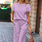 🎉Summer Fashion-50% Off⌛Women's Casual Pullover Tops & Wide Leg Pants Set