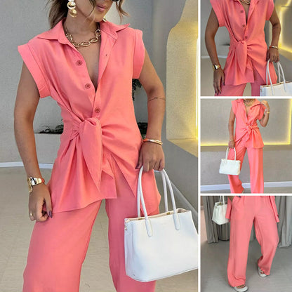⏳Time-limited Special⏰Elegant Waisted Top & Casual Pants Set