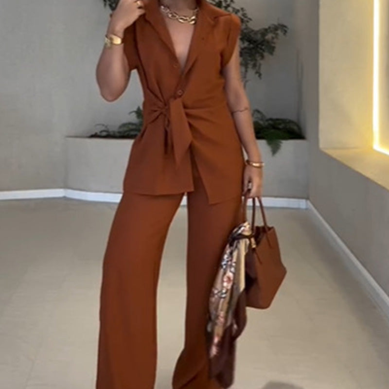 ⏳Time-limited Special⏰Elegant Waisted Top & Casual Pants Set