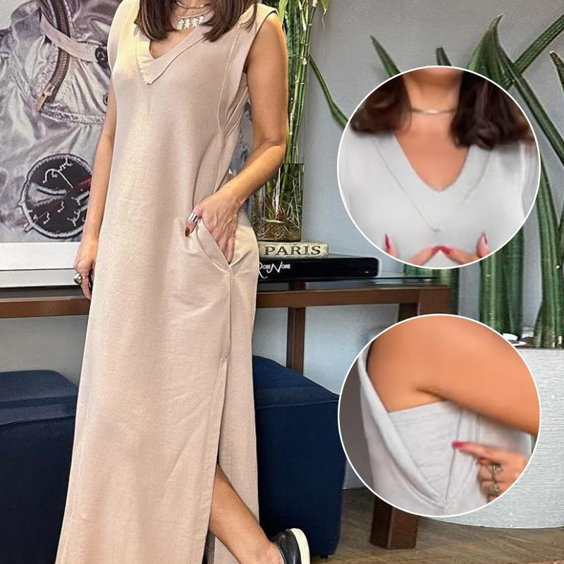 💕What should I wear tomorrow?💕Women's V-Neck Sleeveless Split Maxi Dress