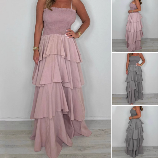 ✨2025 New Arrivals ✨Solid Color Spaghetti Tiered Skirt