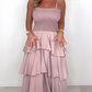 ✨2025 New Arrivals ✨Solid Color Spaghetti Tiered Skirt