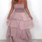 ✨2025 New Arrivals ✨Solid Color Spaghetti Tiered Skirt