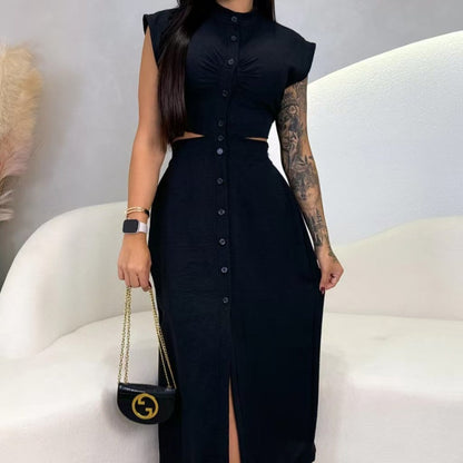 ⏳Time-limited Special⏰Women's Elegant Cap Sleeve Split Dress