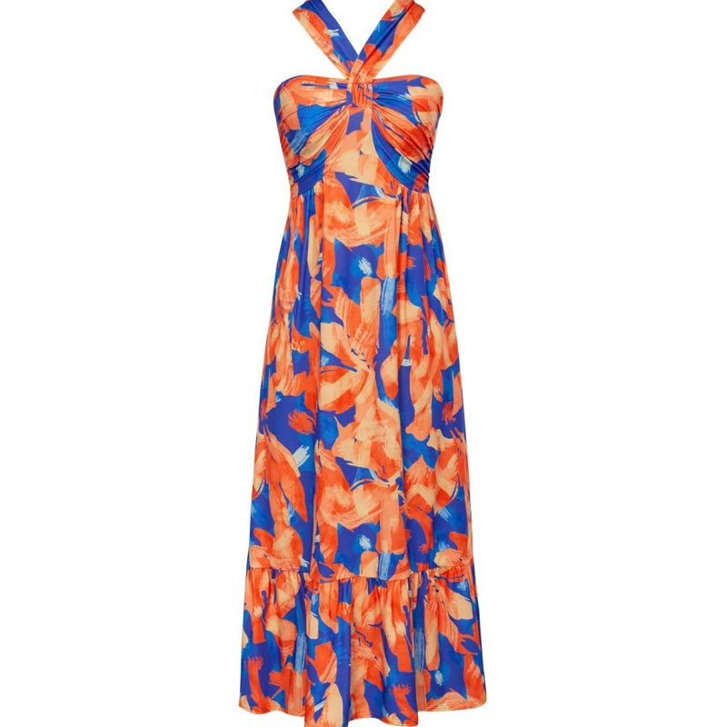 🌺Cross Halter Sleeveless Floral Printed Dress💃