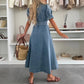 👗Women's Denim Button-Down Shirt Dress💙