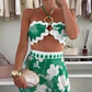 💗Summer Specials✨Women’s Bikini Top & Printed Wide-Leg Pants 2 PCS Set