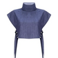 Women's Trendy Fashion High-Neck Short Top & High-Waist 3/4 Length Pants Outfits