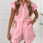 Women's Casual Loose Short Sleeve Shirt & Shorts 2-Piece Set
