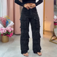 ⏳Time-limited Special⏰Women's Rhinestone Wide-Leg Pants with Pockets
