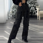 ⏳Time-limited Special⏰Women's Rhinestone Wide-Leg Pants with Pockets