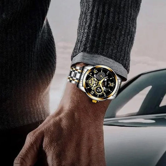 🎄Christmas Sale 70% OFF🔥Men's Waterproof Roman Skeleton Automatic Mechanical Watch
