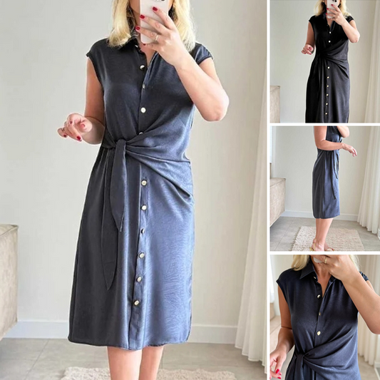 Women's Casual Tie Waist Loose Fit Dress