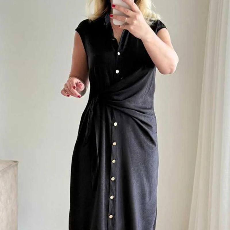Women's Casual Tie Waist Loose Fit Dress