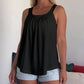 Women's Solid Loose-Fit U-Neck Ruffled Strap Camisole