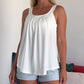 Women's Solid Loose-Fit U-Neck Ruffled Strap Camisole