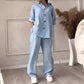 Fashion Botton-Down Shirt & Pants 2-Piece Set