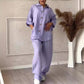 Fashion Botton-Down Shirt & Pants 2-Piece Set