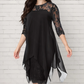 📢📢40% OFF !! ⏰Women's Elegant High-Low Hem Lace Overlay Dress🌺