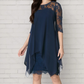 📢📢40% OFF !! ⏰Women's Elegant High-Low Hem Lace Overlay Dress🌺