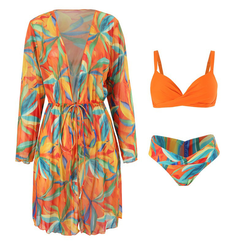 Women's 3-Piece Bikini Set with Cover-Up