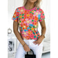 Women's Floral Print Pink T-Shirt