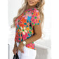 Women's Floral Print Pink T-Shirt