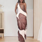 ⏳Time-limited Special⏰Palm Print One-Shoulder Slim Maxi Dress