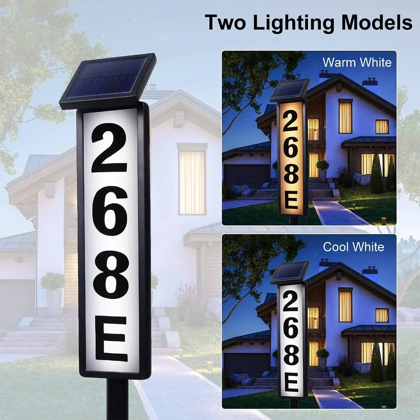 ✨Last Day 49% OFF - Solar Address LED Sign Lighted House Number Plate with 3 sets of numbers (0-9)and 1 set of letters (A-F)