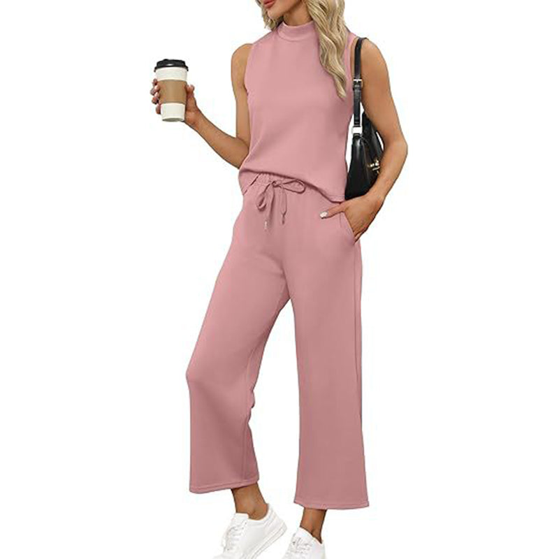 🌸New Arrival 50%OFF💖 Women's Casual Sleeveless Top ＆ Wide-Leg Pants 2-Piece Sets