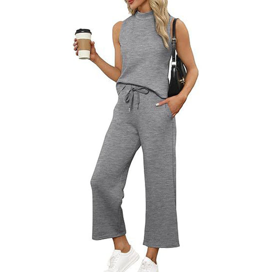 🌸New Arrival 50%OFF💖 Women's Casual Sleeveless Top ＆ Wide-Leg Pants 2-Piece Sets