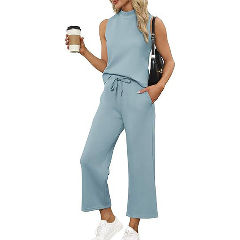 🌸New Arrival 50%OFF💖 Women's Casual Sleeveless Top ＆ Wide-Leg Pants 2-Piece Sets