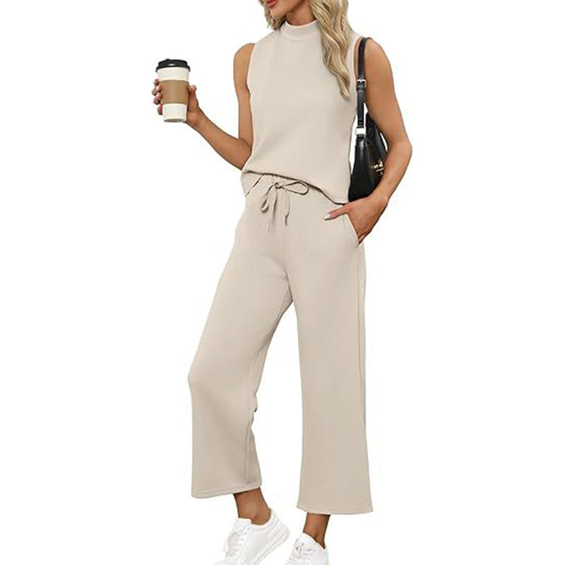 🌸New Arrival 50%OFF💖 Women's Casual Sleeveless Top ＆ Wide-Leg Pants 2-Piece Sets