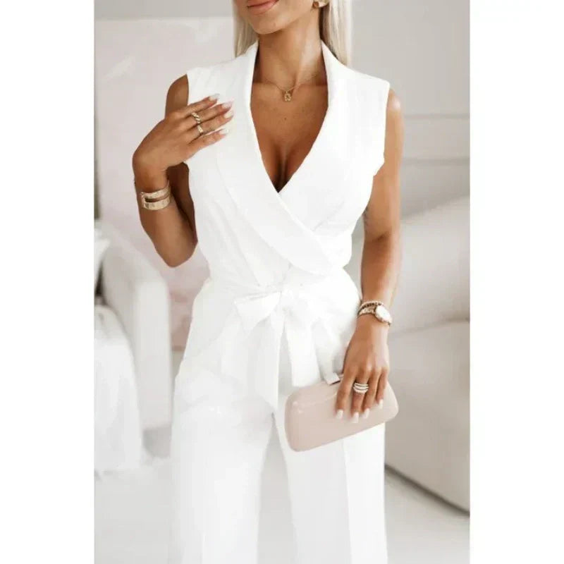 ⏳Time-limited Special⏰Women's Sleeveless V-Neck Solid Jumpsuit