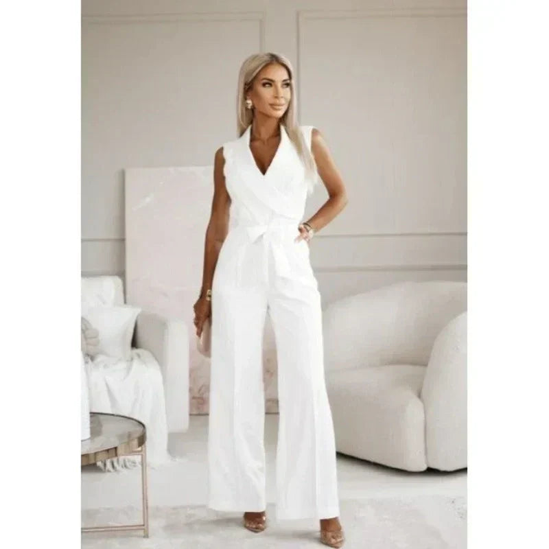 ⏳Time-limited Special⏰Women's Sleeveless V-Neck Solid Jumpsuit